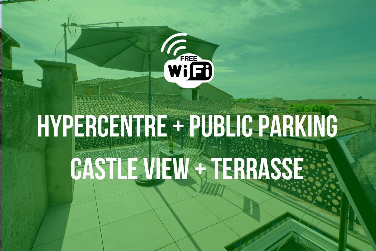 Mon Toit Carcassonnais •Hypercentre •Terrasse •Vue Apartment Carcassonne Exterior foto